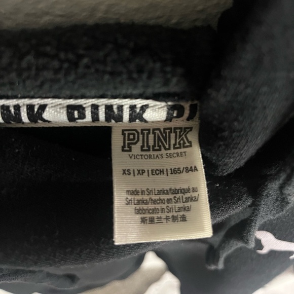 PINK Victoria’s Secret 🐶 Colorblock Hoodie 🖤 Gray White Pullover – XS - Picture 5 of 5